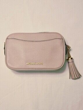 Michael Kors Blush Pebbled Leather Convertible Crossbody/Belt Bag With Tassel